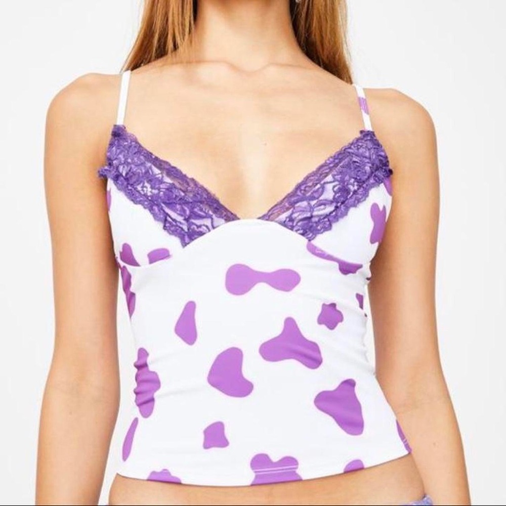 Omighty purple cow print cami